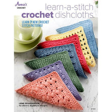 Load image into Gallery viewer, Learn a stitch dishcloths. Crochet or Knitting